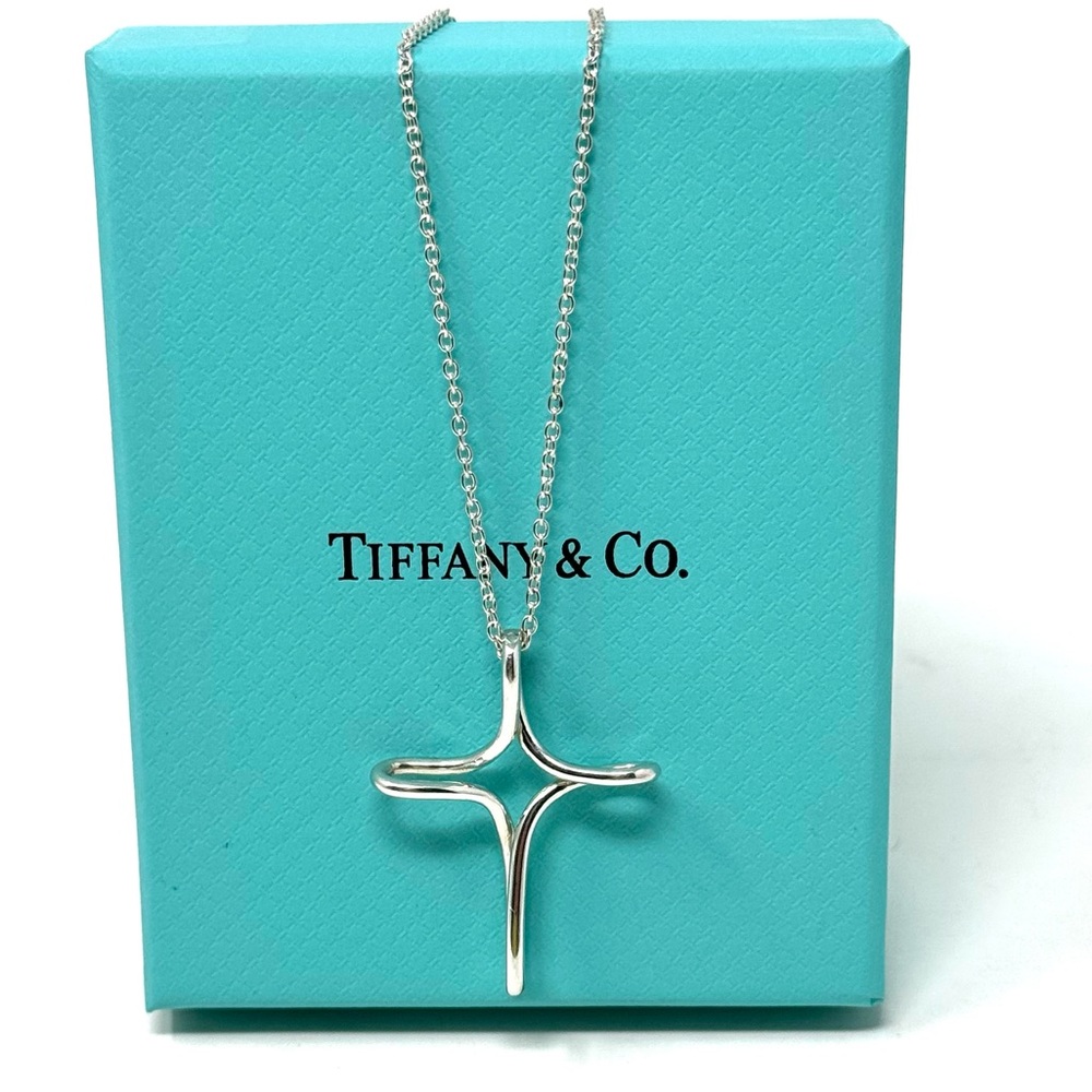 Authentic Tiffany &CO. Elsa Peretti Large Infinity Cross Pendant Neckl…